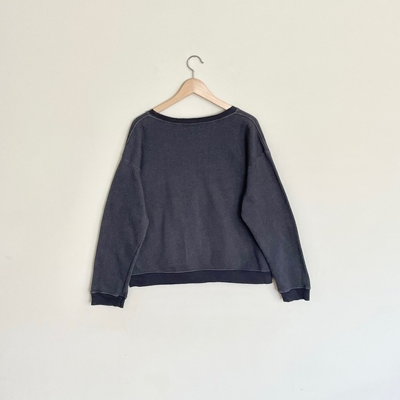 Wildfox Monte My Date Pizza Crop Raw Edge Hem Raglan Sweatshirt Women’s Medium - Picture 4 of 6